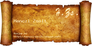 Henczi Zsolt névjegykártya